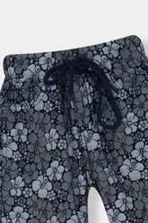GirlsDenim Blue Flower Jacquard  Trouser